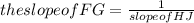 the slope of FG=\frac{1}{slope of HJ}