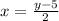 x=\frac{y-5}{2}