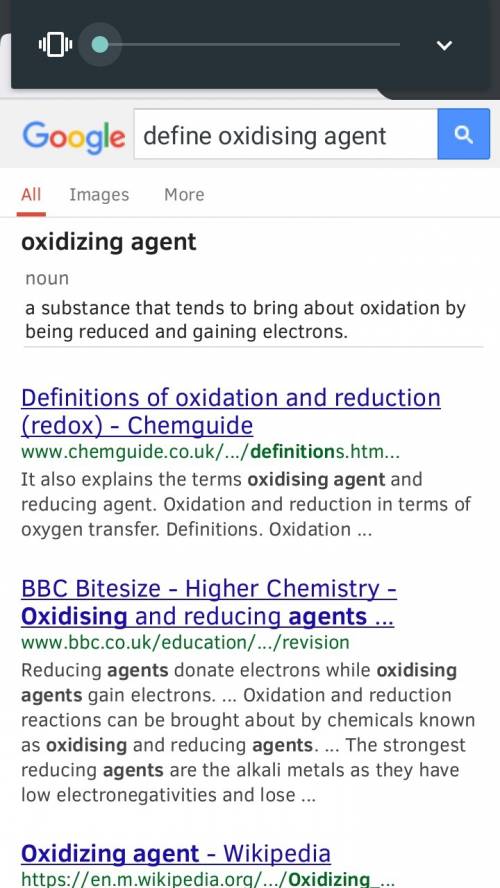 Which describes the oxidizing agent in a chemical reaction?   a) the substance that is oxidized beca