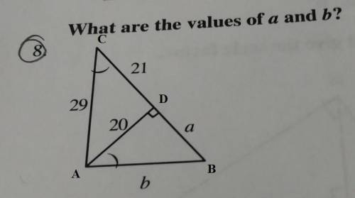What are the values of a and b number 8