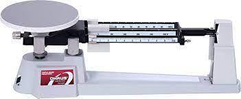 Atriple beam balance is used to find the mass of an object. the balance has three beams with number