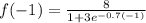 f(-1) = \frac{8}{1+ 3e ^{-0.7(-1)}}