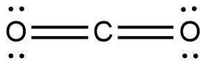How many bonding and nonbonding electrons are on the carbon atom in co2?  a) 2, 6  b) 4, 4  c) 6, 2