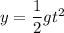 y = \dfrac{1}{2}gt^2