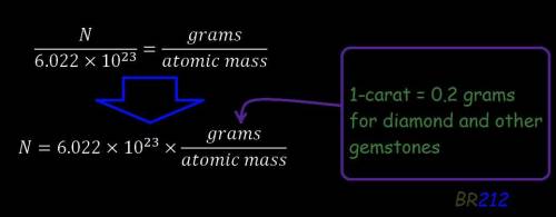 How many carbon atoms are there in a 1.3-carat diamond?  diamonds are a form of pure carbon. (1 cara