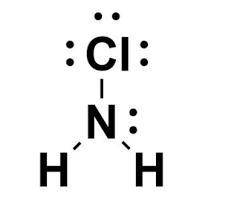 Chloramine has the chemical formula nh2cl. nitrogen has five valence electrons, each hydrogen has on