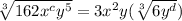 \sqrt[3]{162x^cy^5}=3x^2y(\sqrt[3]{6y^d})