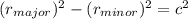 (r_{major})^2-(r_{minor})^2=c^2