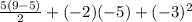 \frac{5(9-5)}{2}+(-2)(-5)+(-3)^2