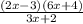 \frac{( 2x  - 3)(6x+ 4)}{3x + 2}