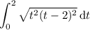 \displaystyle\int_0^2\sqrt{t^2(t-2)^2}\,\mathrm dt