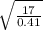 \sqrt{\frac{17}{0.41}}