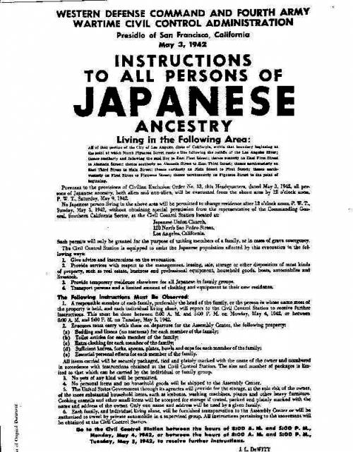 What limitations were put on japanese americans?