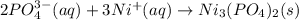 2PO_4^{3-}(aq)+3Ni^+(aq)\rightarrow Ni_3(PO_4)_2(s)