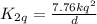 K_{2q}=\frac{7.76kq^2}{d}