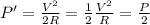 P'=\frac{V^2}{2R}=\frac{1}{2}\frac{V^2}{R}=\frac{P}{2}