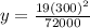 y=\frac{19 (300)^2}{72000}