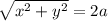 \sqrt{x^2+y^2}=2a