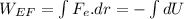 W_{EF} = \int F_{e}.dr = - \int dU