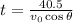 t= \frac{40.5}{v_0 \cos \theta}
