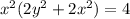 x^2(2y^2+2x^2)=4
