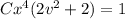 Cx^4(2v^2+2)=1