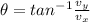 \theta = tan^{-1}\frac{v_y}{v_x}