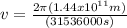 v = \frac{2 \pi (1.44x10^{11}m)}{(31536000s)}