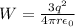 W = \frac{3 q^2}{4 \pi  r \epsilon _0}