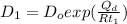 D_1 = D_o exp(\frac{Q_d}{R t_1})
