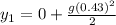 y_1=0+\frac{g(0.43)^2}{2}
