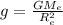 g=\frac{{G{M_e}}}{{R_e^2}}