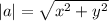 |a|=\sqrt{x^2+y^2}