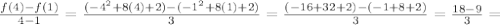 \frac{f(4)-f(1)}{4-1}= \frac{( -4^{2}+8(4)+2)-(- 1^{2}+8(1)+2)}{3}= \frac{(-16+32+2)-(-1+8+2)}{3}= \frac{18-9}{3}=