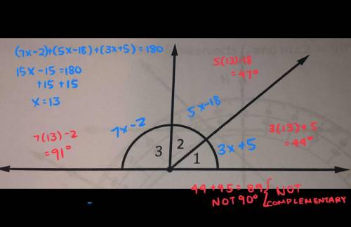 6. in the figure below, measure of angle 1 = 3x + 5, measure of angle 2 = 5x - 18, and measure of an