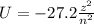 U = -27.2 \frac{z^2}{n^2}