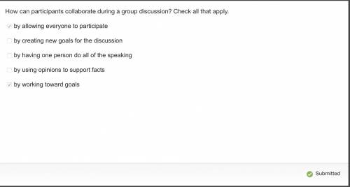 How can participants collaborate during a group discussion?  check all that apply. by allowing every