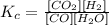K_c=\frac{[CO_2][H_2]}{[CO][H_2O]}