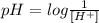 pH = log\frac{1}{[H^+]}