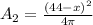 A_2= \frac{(44-x)^2}{4\pi}