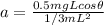 a=\frac {0.5mgLcos\theta}{1/3 mL^{2}}