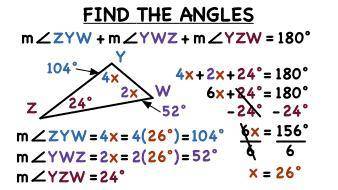 Solve for the variable and then find the measure of each of the angle