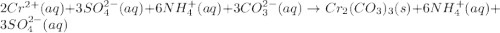 2Cr^{2+}(aq)+3SO_4^{2-}(aq)+6NH_4^{+}(aq)+3CO_3^{2-}(aq)\rightarrow Cr_2(CO_3)_3(s)+6NH_4^{+}(aq)+3SO_4^{2-}(aq)