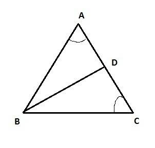 In δabc shown below, ∠bac is congruent to ∠bca:  triangle abc, where angles a and c are congruent gi