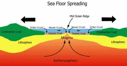 Describe the process of sea-floor spreading.