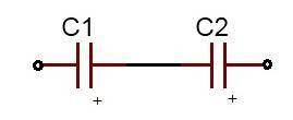 When two or more capacitors are connected in series across a potential difference:  a) the potential
