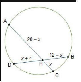 Ac and db are chords that intersect at point h. what is the length of line segment db?  4 units 8 un