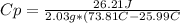 Cp=\frac{26.21J}{2.03g*(73.81C-25.99C}