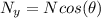 N_{y}=Ncos(\theta)