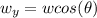 w_{y}=wcos(\theta)